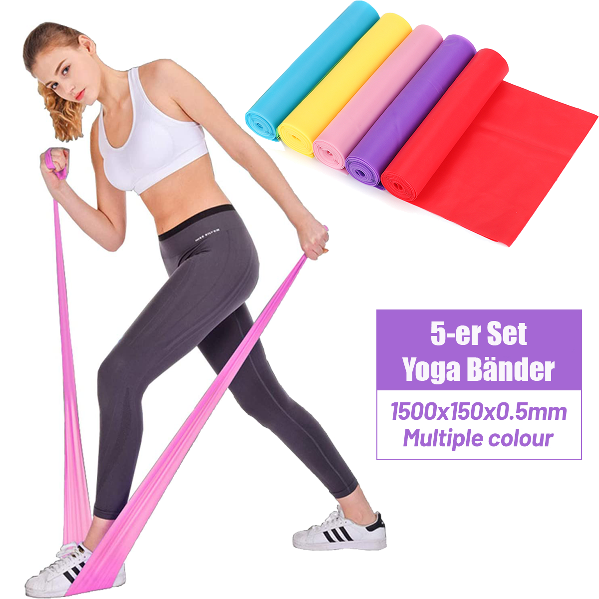 Theraband Fitnessbänder Gummiband Terra-Band Yogaband 5er-Set