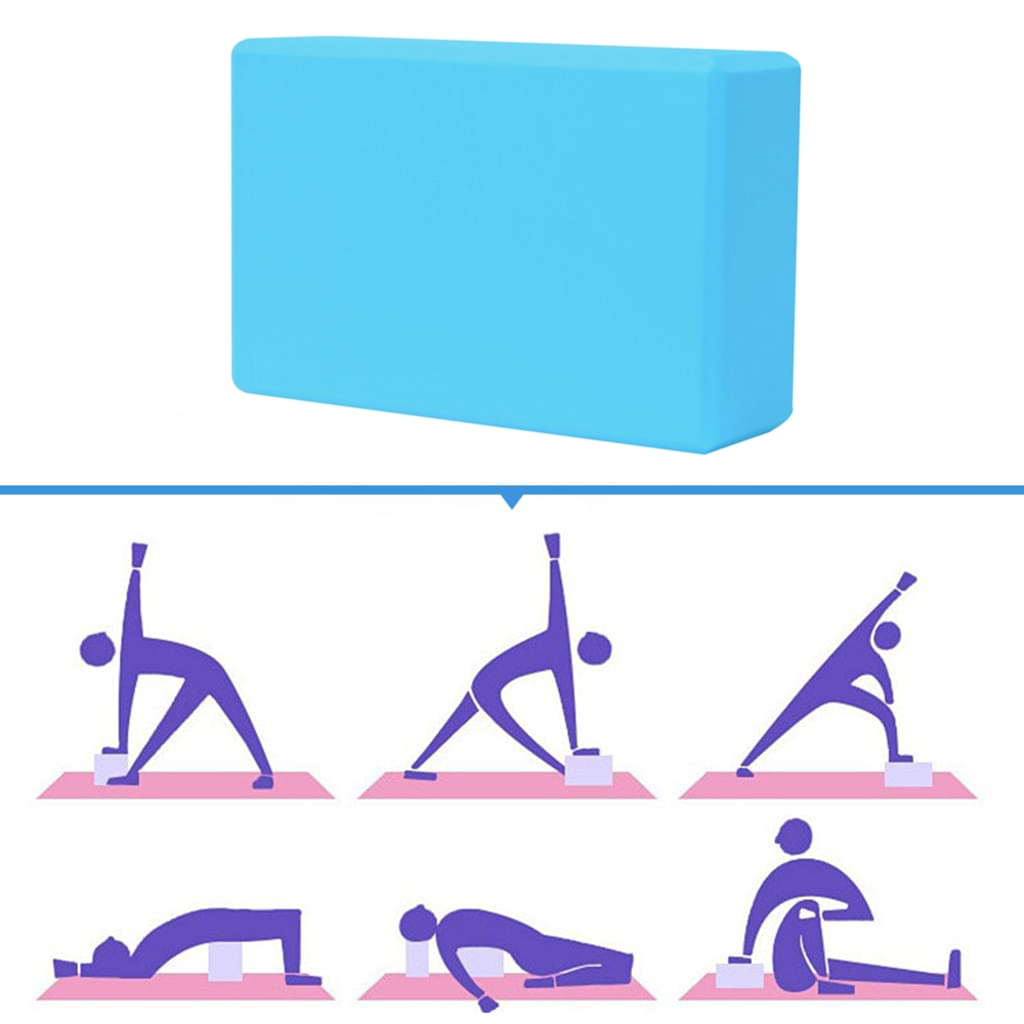 Yogablock Schaumstoff  Yogastein Pilates Fitness Hell Blau