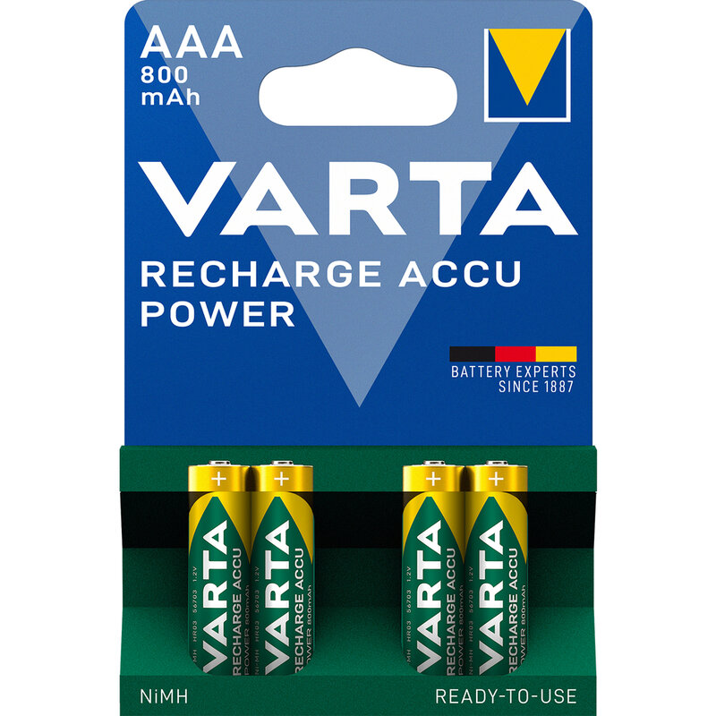 4 x Varta Pro R2U R03 AAA 800 mAh wiederaufladbare Batterie
