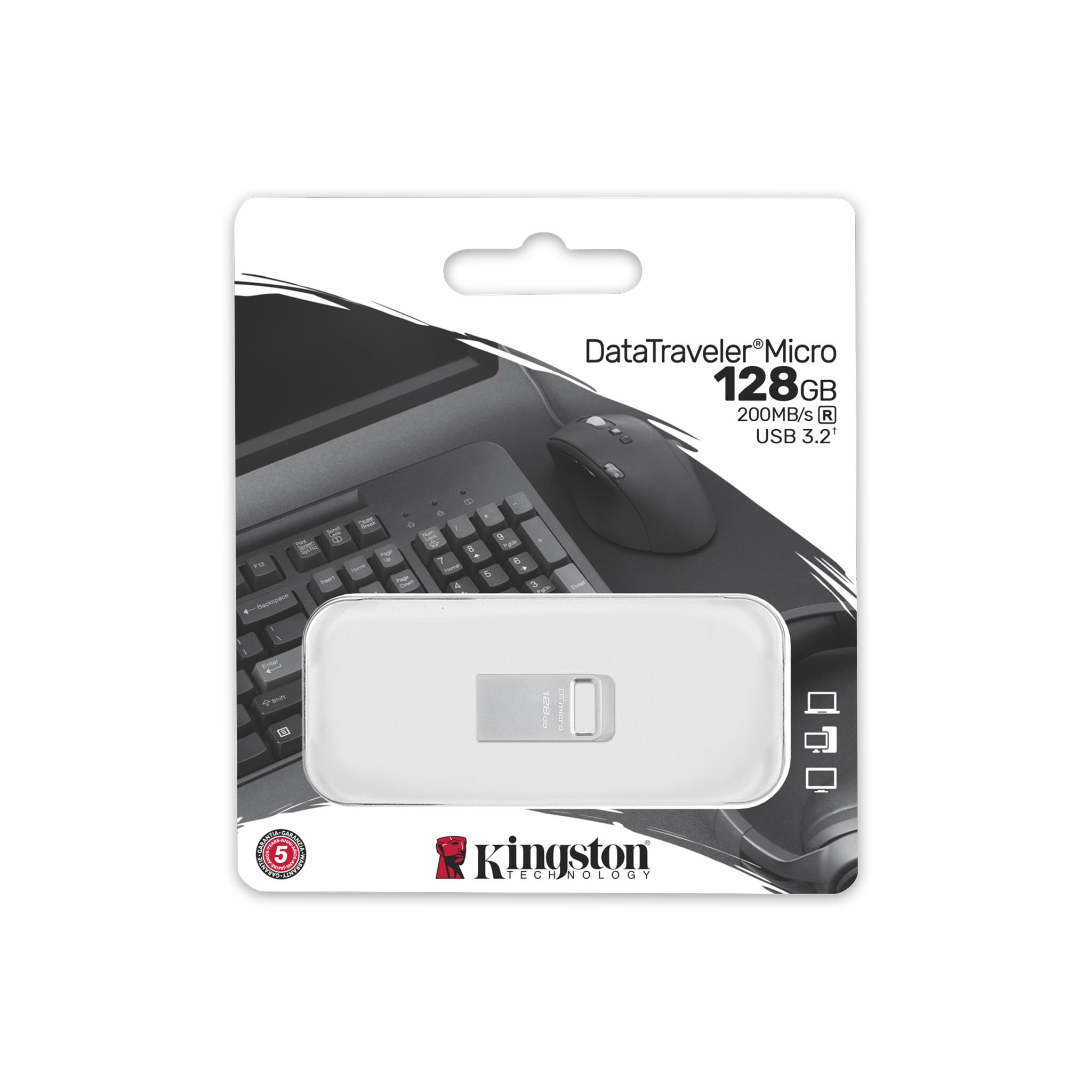 Kingston DataTraveler Micro Superkleiner USB-Stick 128GB