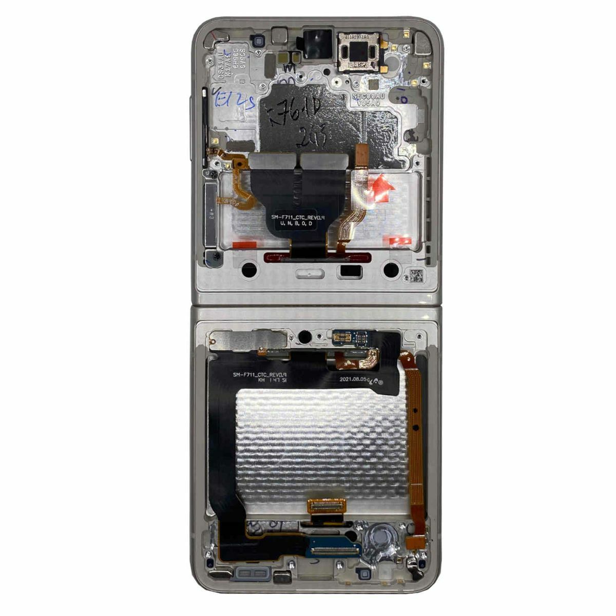 Original für Samsung Galaxy Z Flip3 5G + Flip 3 Touch + Rahmen GH82-27243B Cream LCD Display 