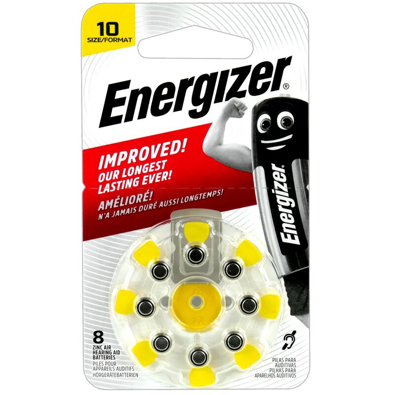 8 x Energizer 10 Hörgerätebatterien