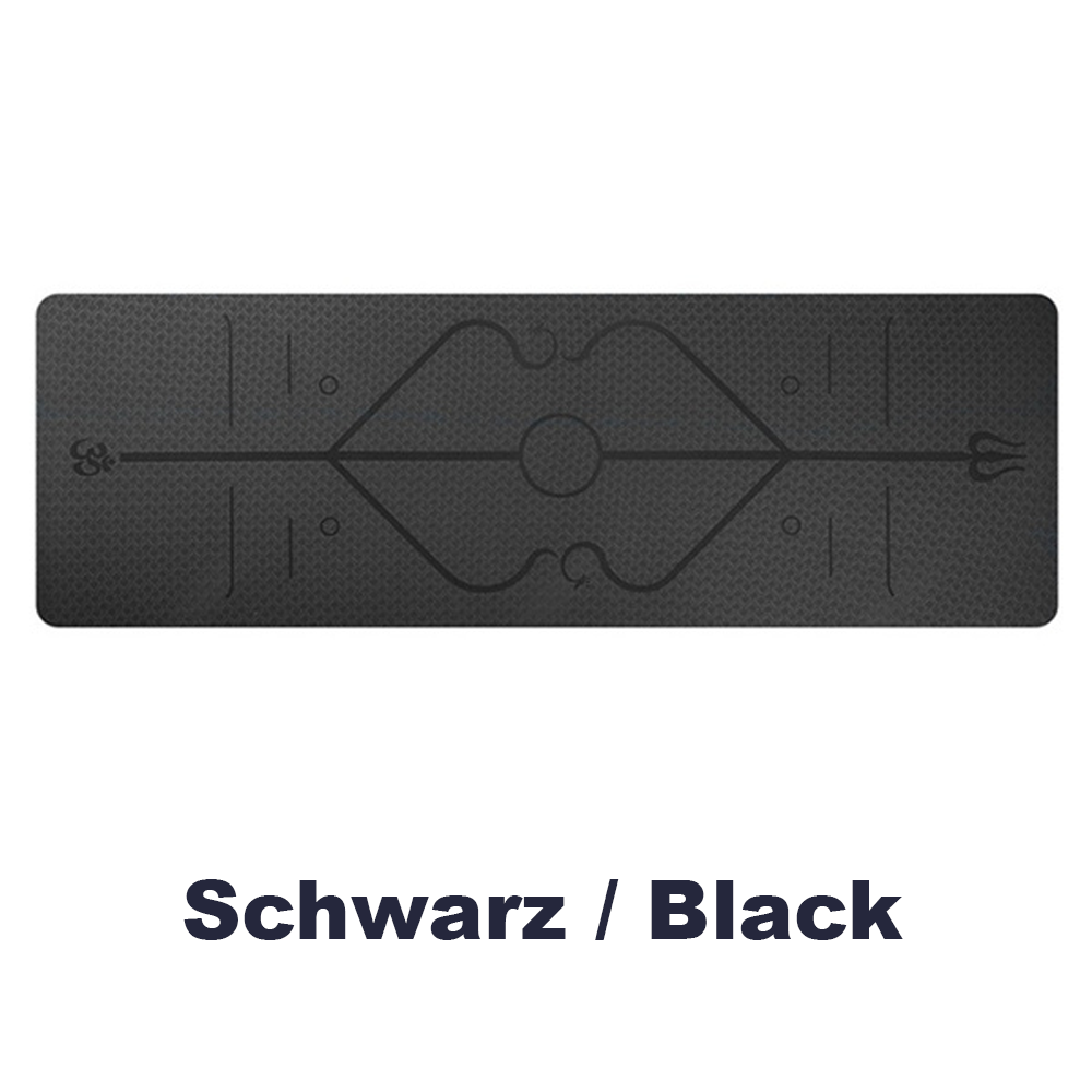 Yogamatte Rutschfest Pilates Sport Gymnastikmatte Schwarz