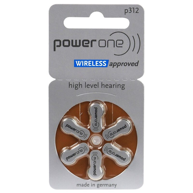 6 x Power One Varta 312 MF Hörgerätebatterien