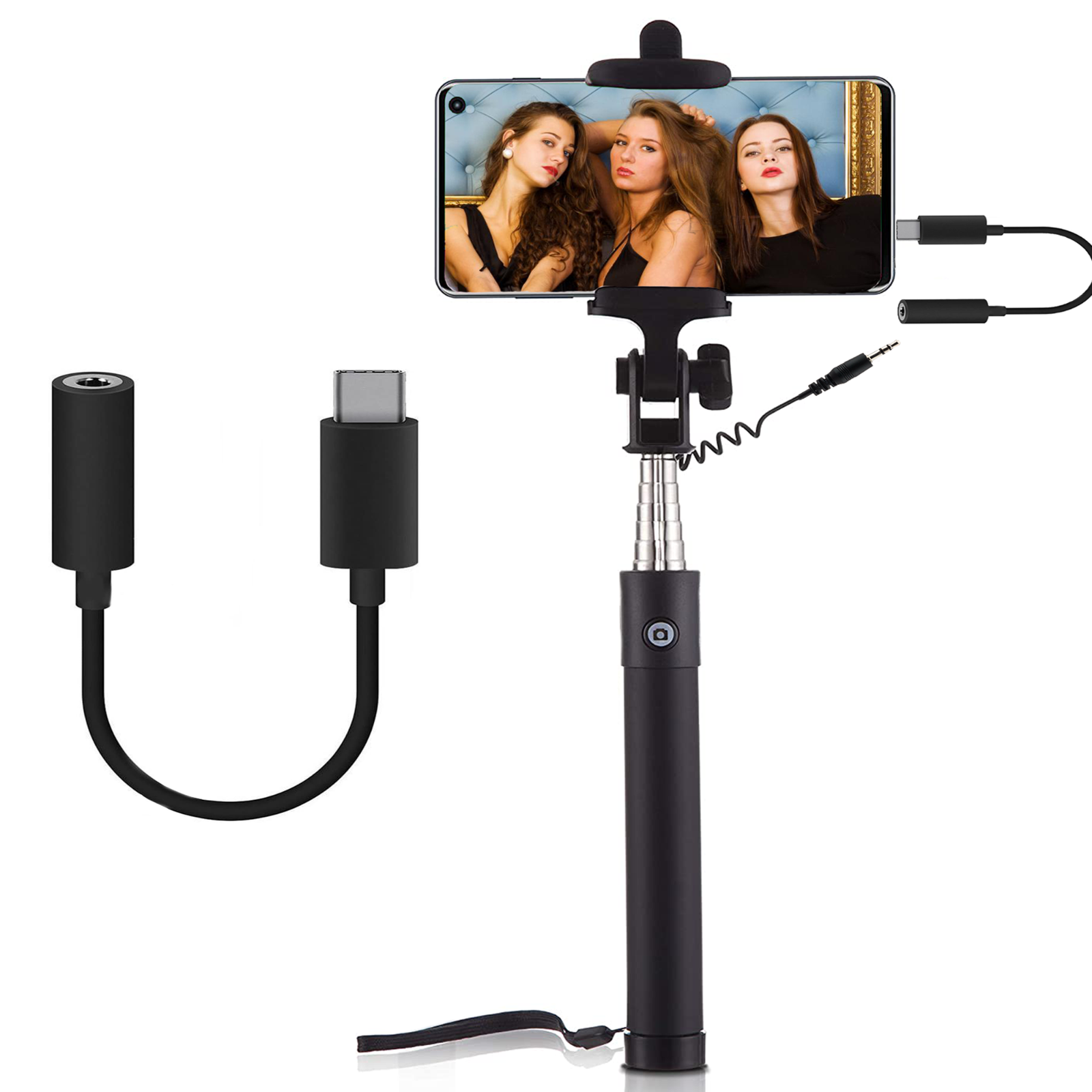 Selfie Teleskop Stick Für Samsung Galaxy S20 S21 Stativ Stange Auslöser+Adapter