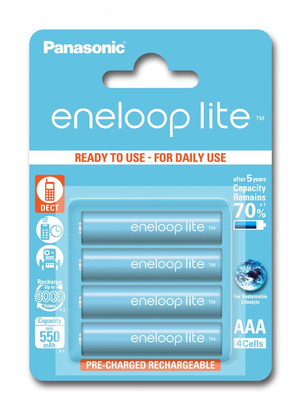 2x Panasonic Eneloop Lite R03 AAA 550mAh wiederaufladbare Batterie