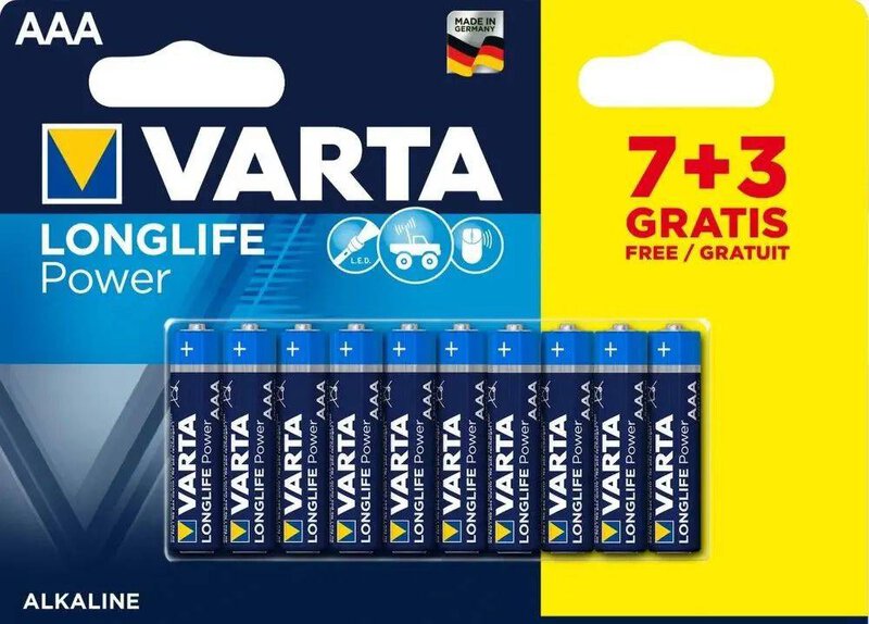 10x Varta Longlife Power LR03/AAA Batterie