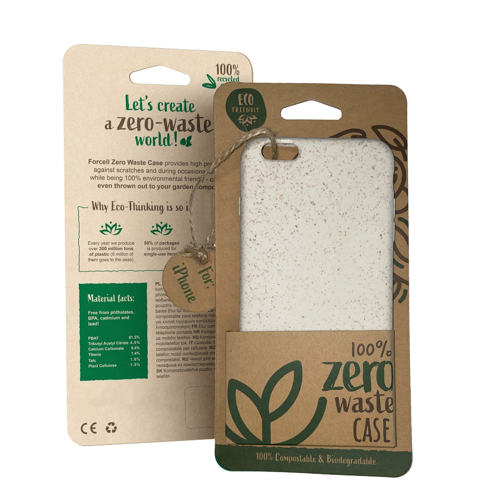 Nachhaltige Handyhülle Kompostierbare Eco Friendly Für iPhone 6 / 6s Weiß