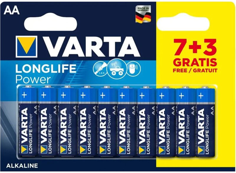 10 x Varta Longlife Power LR6/AA Batterie