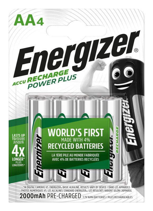 4 x Energizer R6/AA Ni-MH 2000mAh wiederaufladbare Batterien