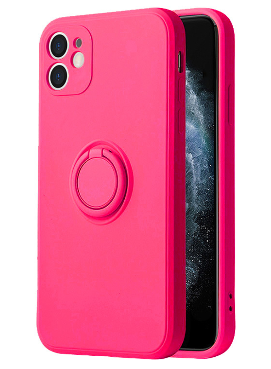Silikon Ring Case Handy Tasche Handyhülle Magnet für Samsung Galaxy A03s Pink 
